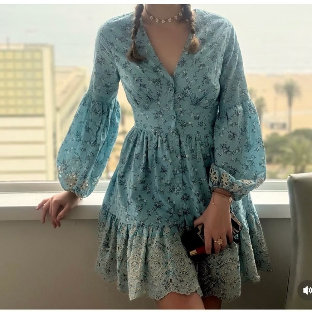 Anthropologie A Collective Story Adorable Cottage Core Mini Dress